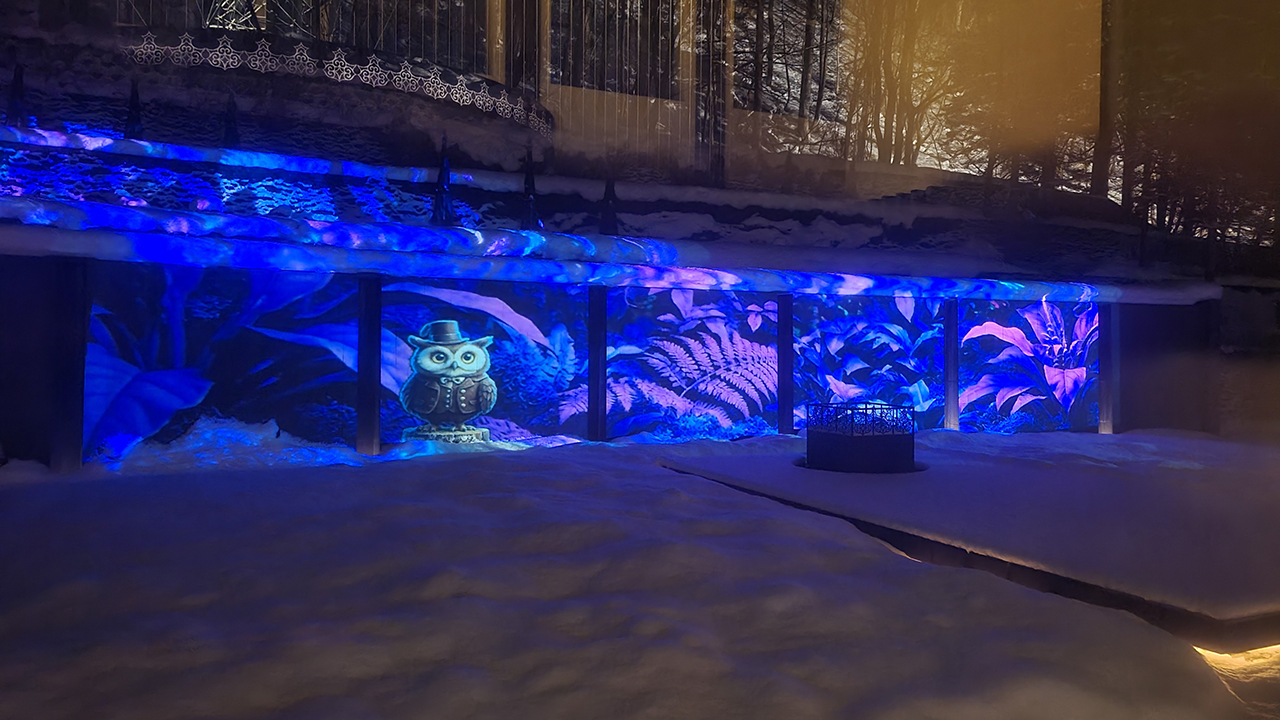 定山渓鶴雅リゾートスパ 森の謌様-中庭プロジェクションマッピング-&nbsp;